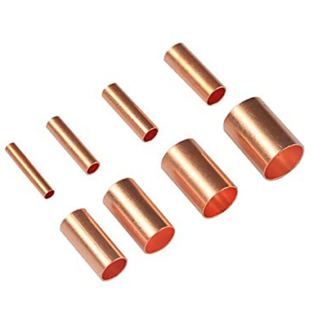 250Pcs 7 Size Wire Ferrules Kit Straight Tube Non Insulated Copper Crimp Connector Boxed Copper Terminal Assortment Kit