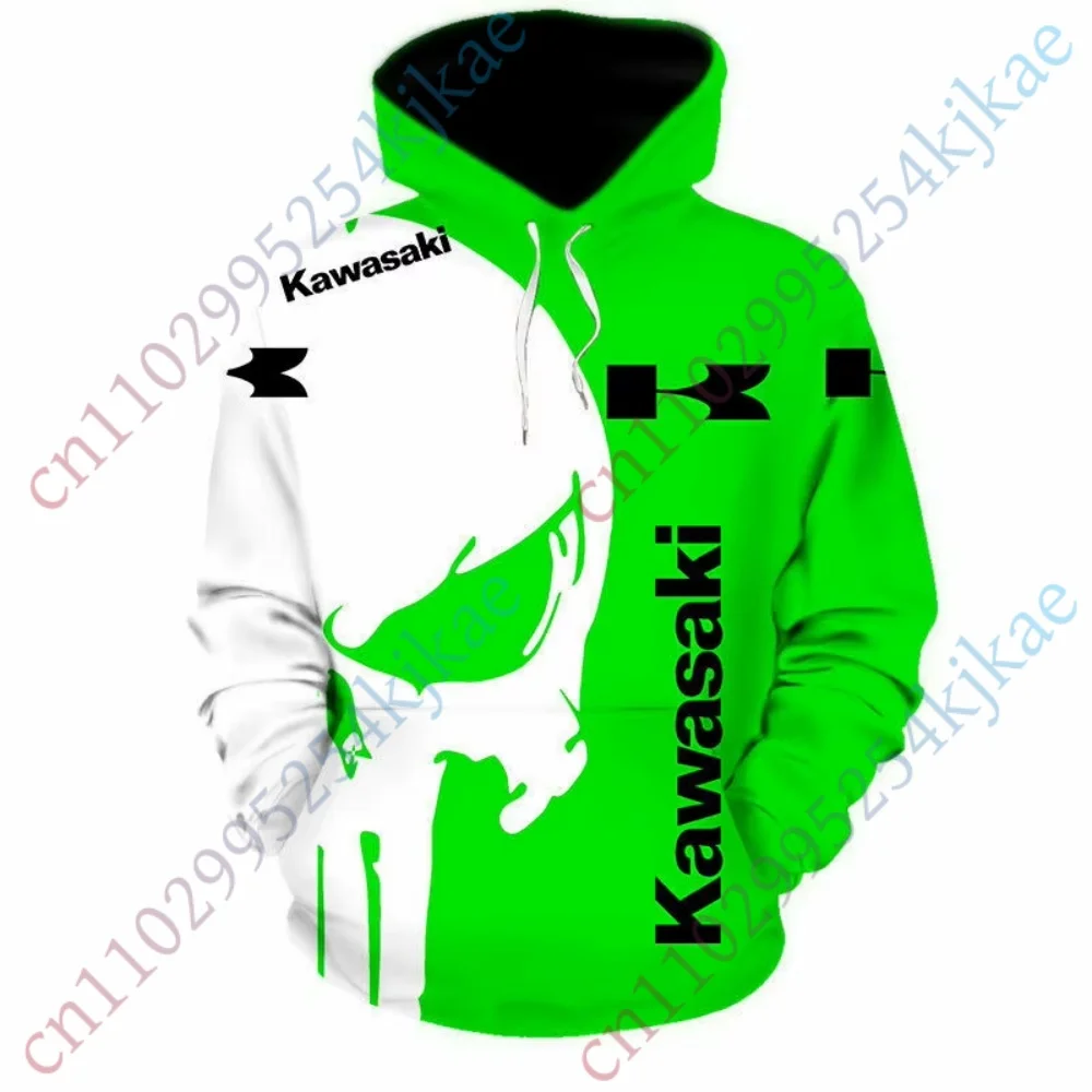 

Kawasaki Hoodie Streetwear Casual For Men Clothing Long sleeve Harajuku 3D Printing Hooded sweatshirt Unisex Sport Pullover Top