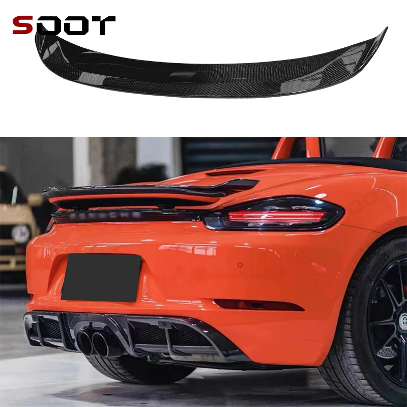 

For porsche 981 718 2016-2022 Carbon Fiber Rear Deck Spoiler Duckbill Car Wing Retrofit the rear wing Top Wing Auto Parts