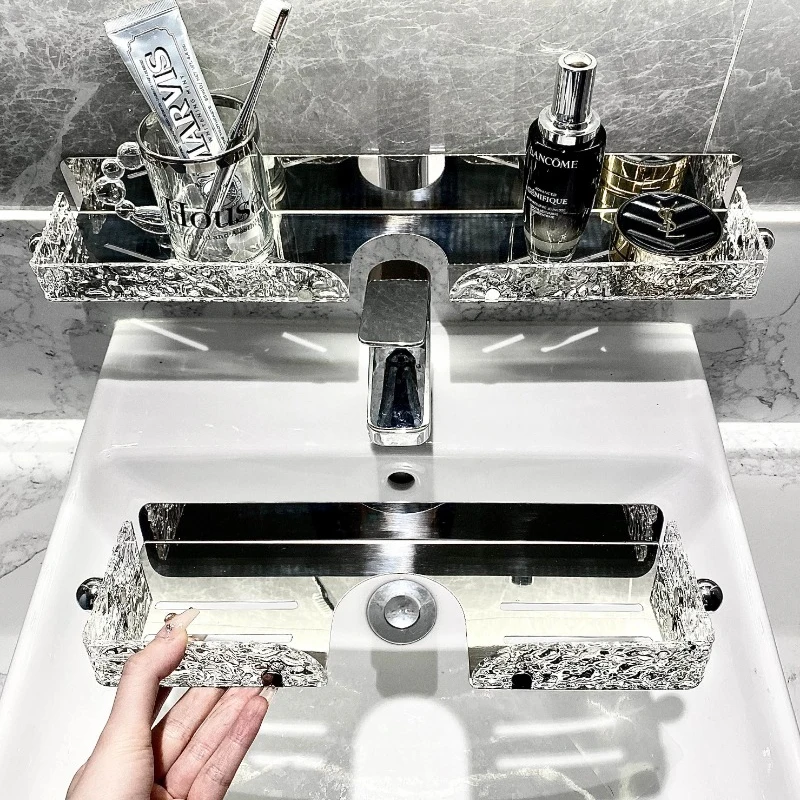 Luxury Faucet Rack Punching-free Bathroom Toilet Cosmetics and Skin Care Products Storage Drain Shelf Bathroom Decoration