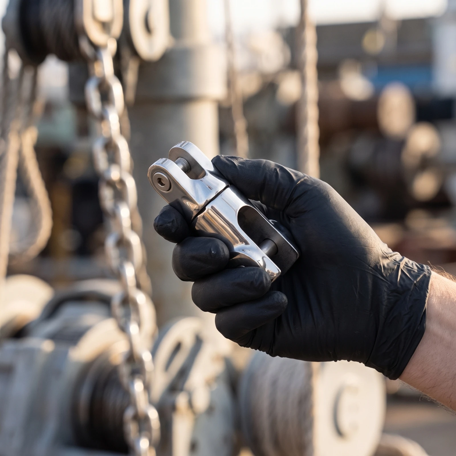 Swivel with Yoke Ends Polished Articulated Connector Marine Hardware Long-Lasting Fitting Strong for Boat Owners