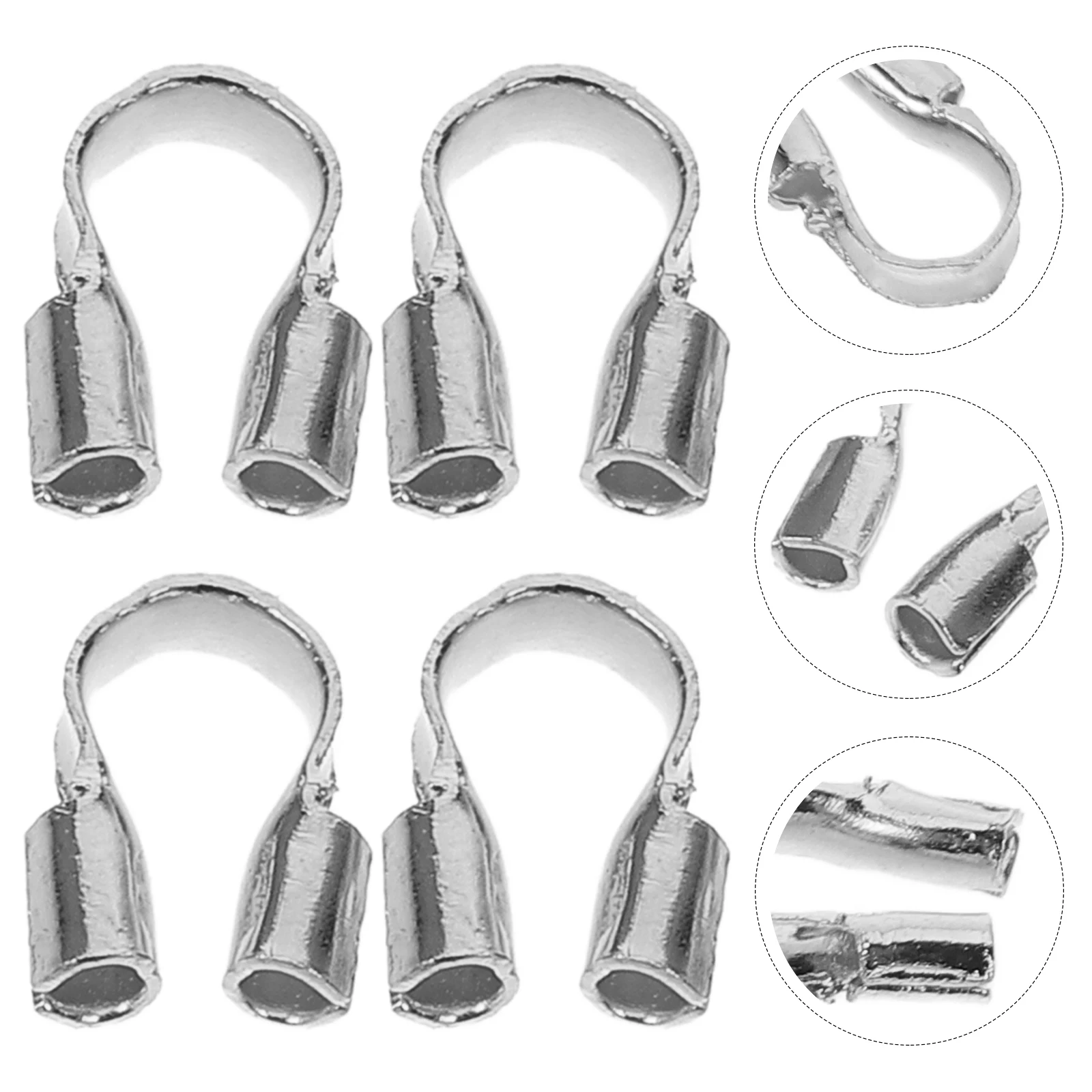

100pcs U-Shape Thread Guard Copper Jewelry Making Accessories Diy Protector For Earrings Necklaces Bracelets Cable Guardian