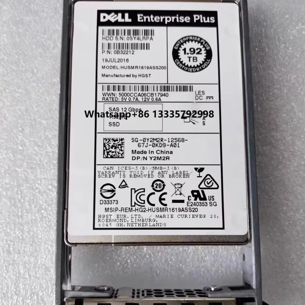 

2Y3M8 for Dell Compellent 1.92TB SAS 12Gbs 2.5'' SSD HUSMR1619ASS205 Enterprise Plus