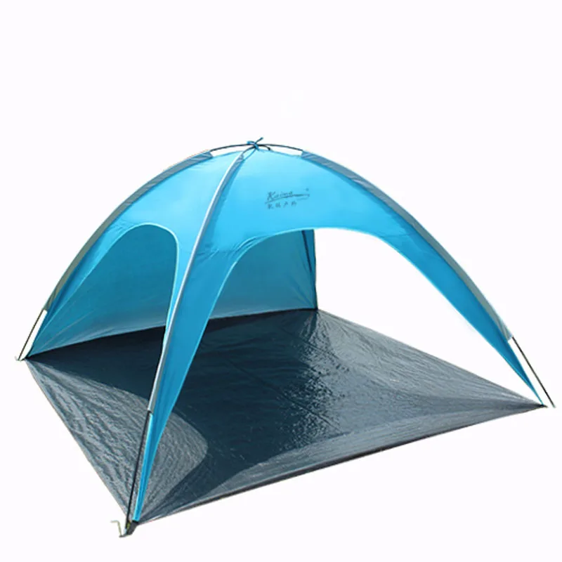 Kaima 2-3Persons Portable Ultralight Summer Beach Tent Foldable Outdoor Camping Pergola with 3open Doors Silver Coated Sunscreen