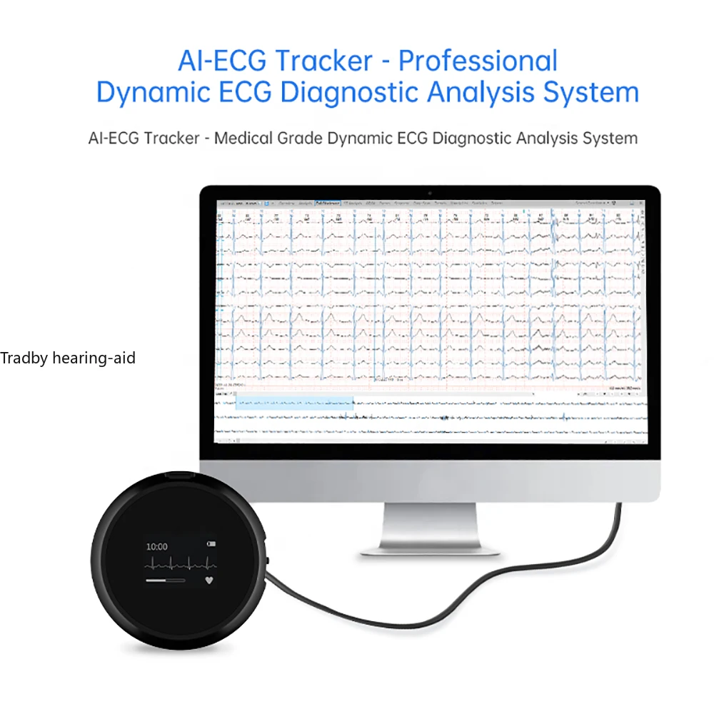 12 Lead 78 Hour Holter ECG EKG Monitor HRV Heart Health Monitor Detects Afib And Irregular Arrhythmias AI-ECG Tracker Analysis