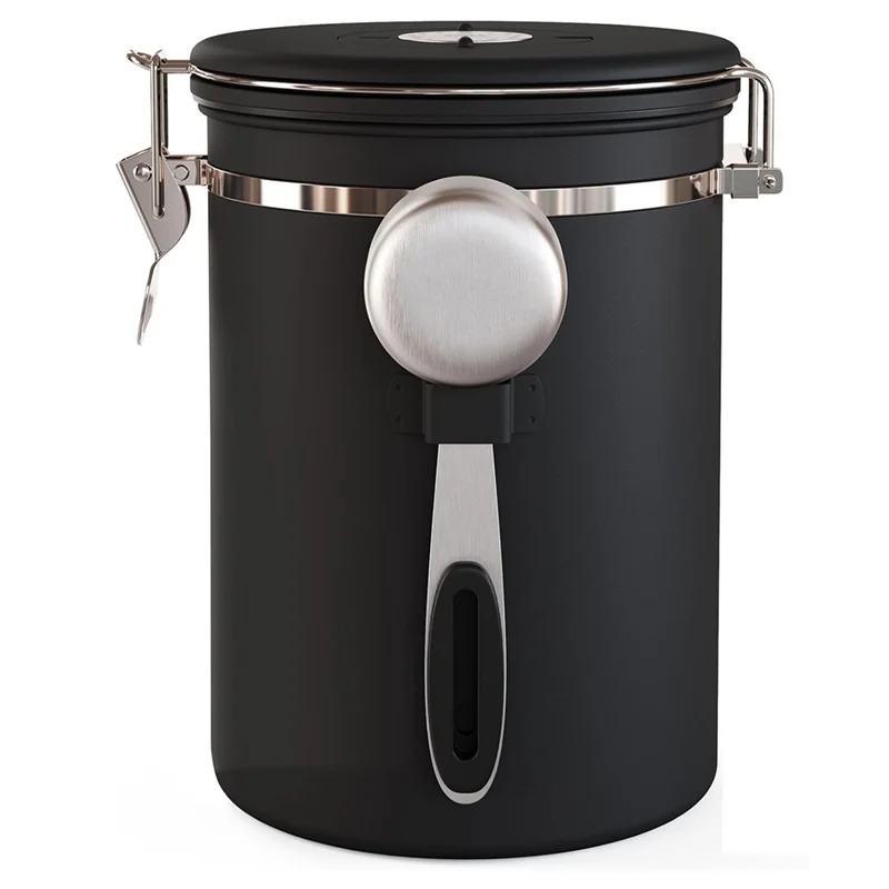 

【Прикрашение для вечеринки】Канистра для кофе с окном, герметичная нержавеющая сталь, органайзеры для хранения еды на домашней кухне для эспрессо для Gro