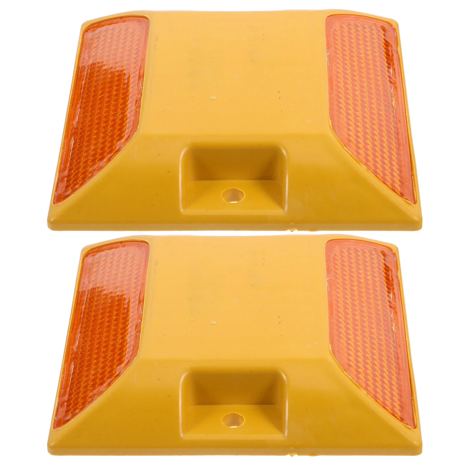 2 Pcs Reflective Plastic Road Signs Studs Pavement Markers Driveways for Sidewalk Whiteout Tape