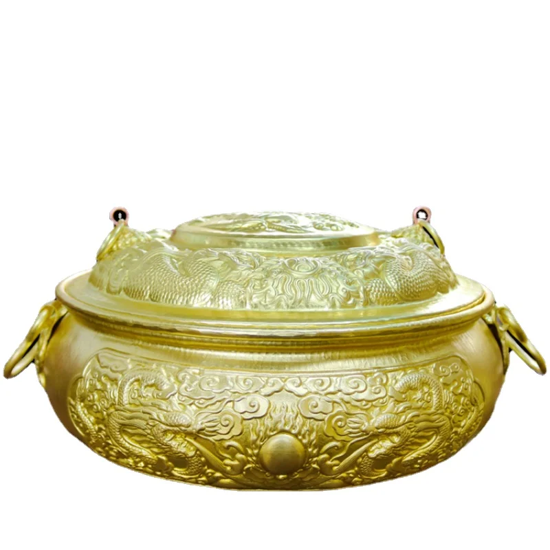 

Soup Pot Red Copper Stew Pot Brass Soup POY Household Porridge Cooking Noodles Hot Pot Multi-Function Induction Cooker Gas