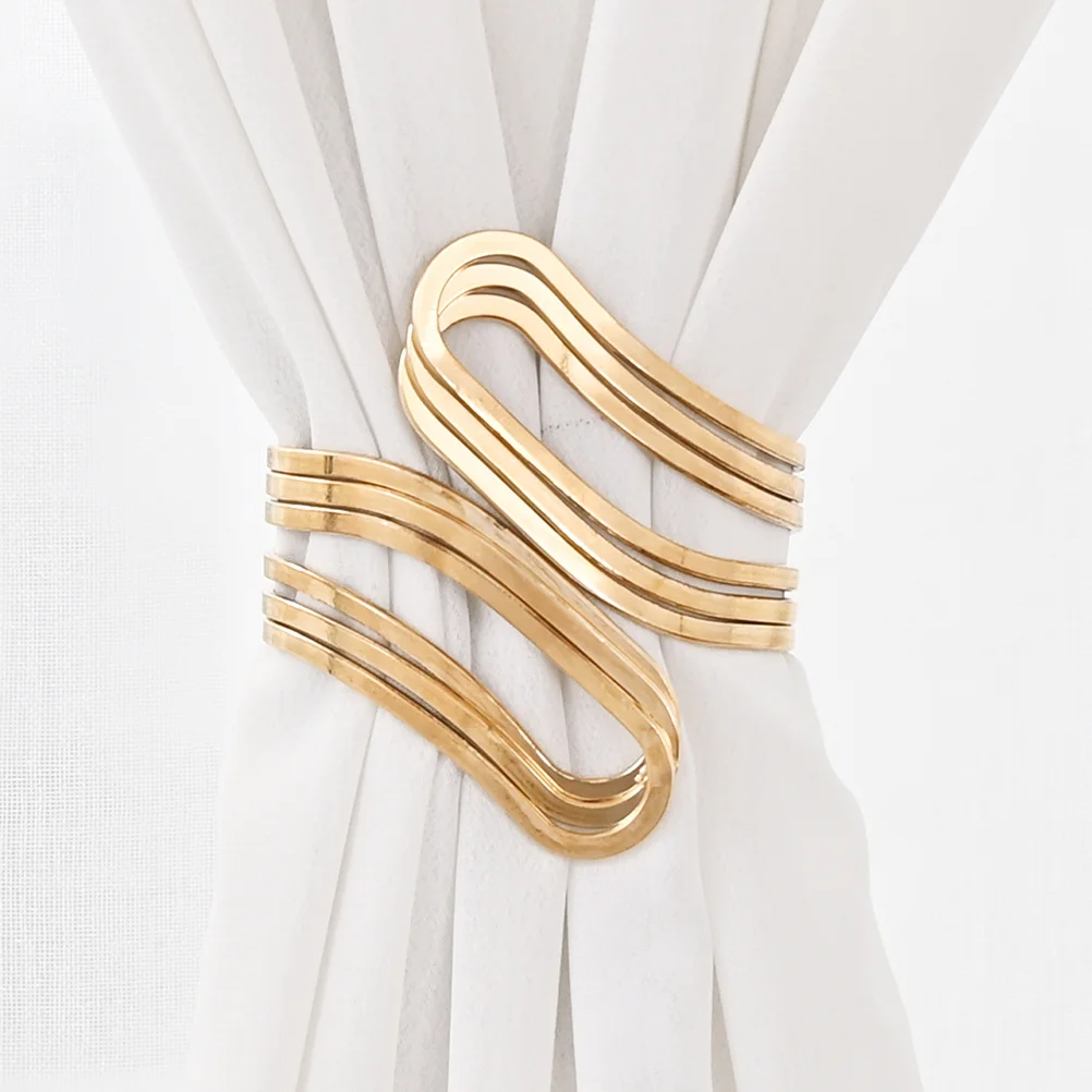 

2pcs Metal Curtain Tiebacks Alloy Simple Design Bedroom Living Room Decorative Tieback For Home Window Holdbacks Curtain