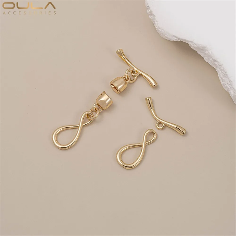 

1pcs 14K Gold-plated 8-character Love Unlimited OT Pearl Necklace, End Connection Buckle, Stick Buckle, DIY Button Accessory