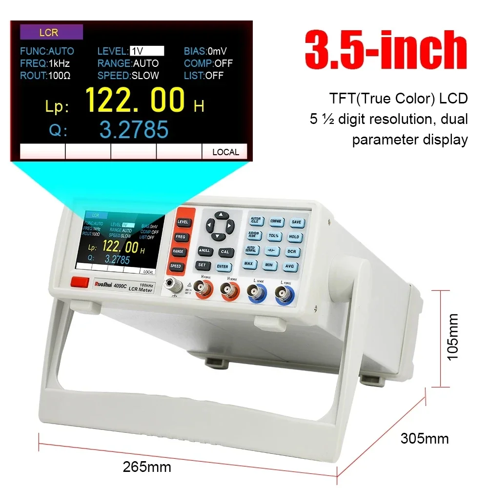 RuoShui Digital LCR Meter Desktop Capacitance Resistance Impedance Inductance Measure Instrument Electric Bridge Component Test