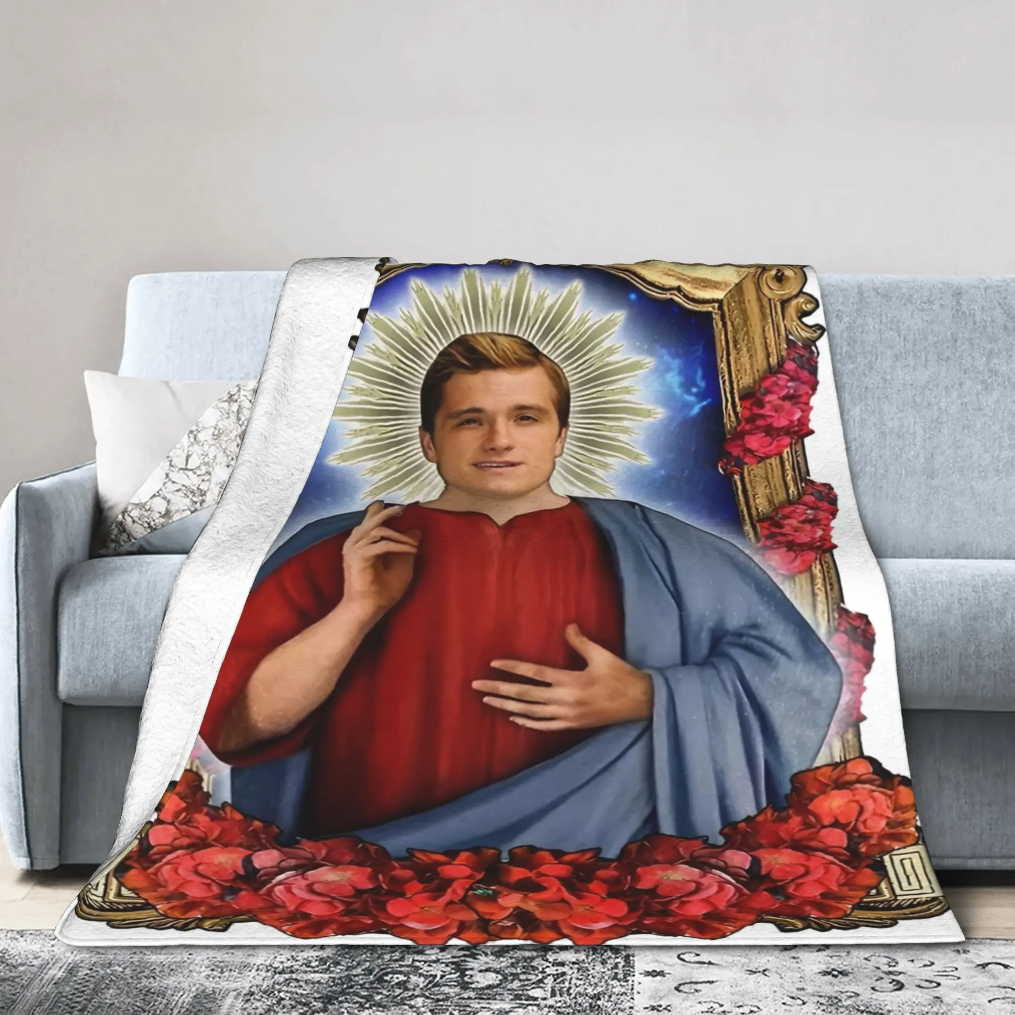 Saint Josh Hutcherson  Accessories Blanket Soft Coral Fleece Plush Funny patterns Throw Blanket Cozy Plush Thin Quilt