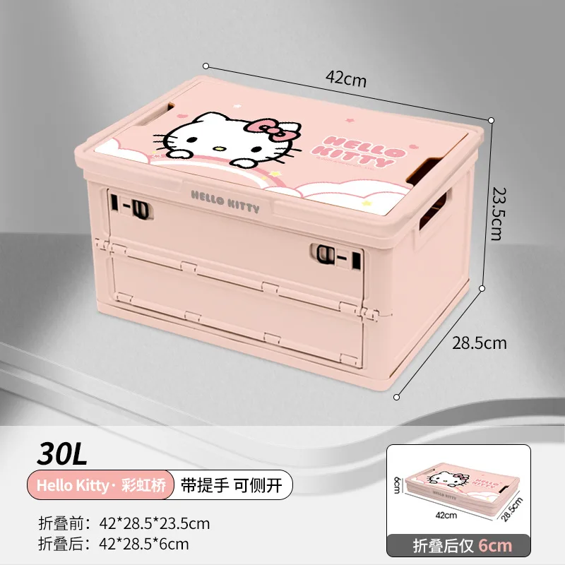 

Sanrios Hellokitty Car Storage Box Kuromi Melody Anime Outdoor Foldable Storage Bins Cartoon Cute Large Capacity Storage Lockers