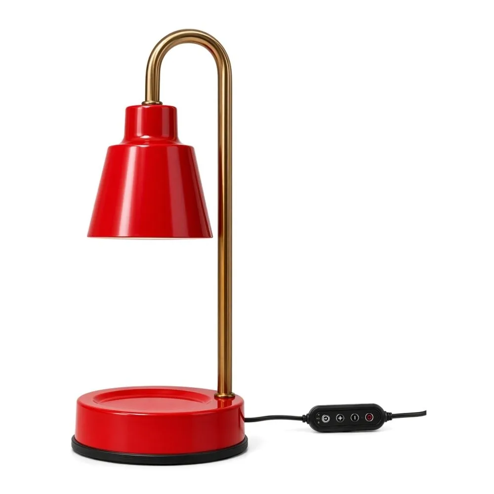 Metal Base Candle Warmer Lamp Wax Melting with Timer and Dimmer Candle Warmer Lantern 2 Bulbs Included US Plug Desk Lamp