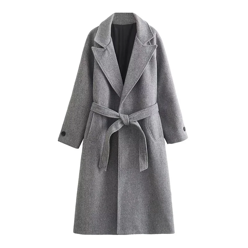 2024 Hotsale Damesjack Winterjas Lange Windjack Riem Elegante Antumn Koreaanse Dijbeen Tweed Trench Bovenkleding Kwaliteit Tops