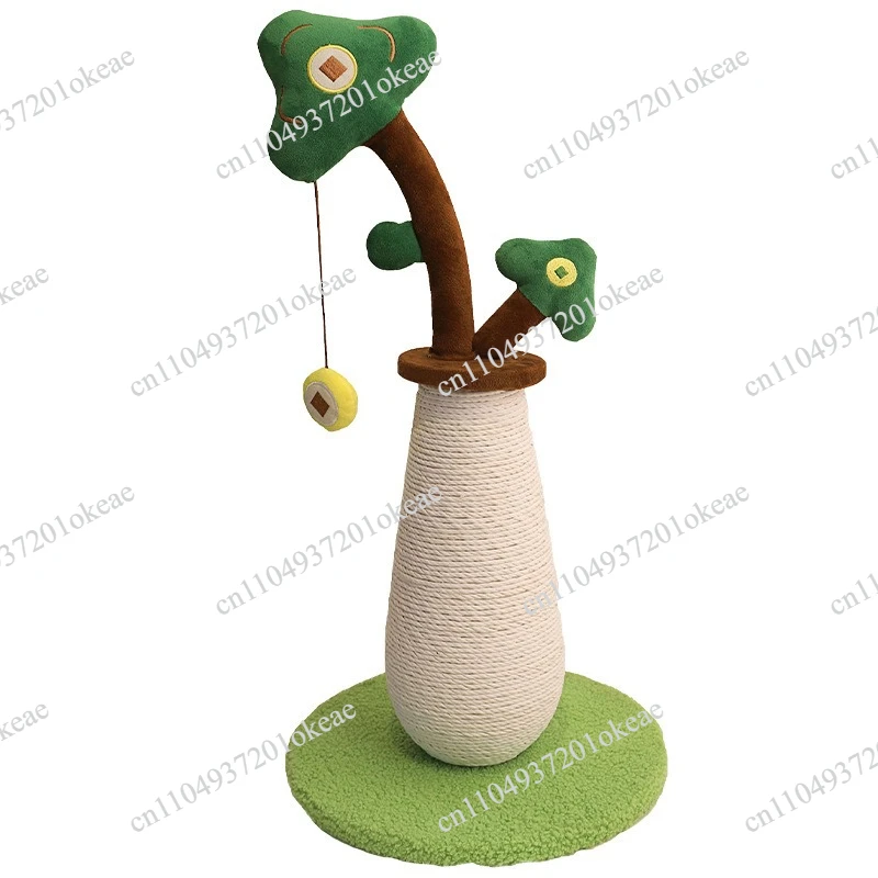 Hemp rope cat scratching column cat climbing frame wear-resistant non-chip vertical fortune tree cat grinding claws