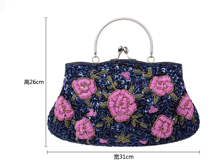 2023 New Women Retro Handbag Luxury Evening Clutch Bag Embroidered Design Ladies Wedding Evening Party Handbag Dinner Bag