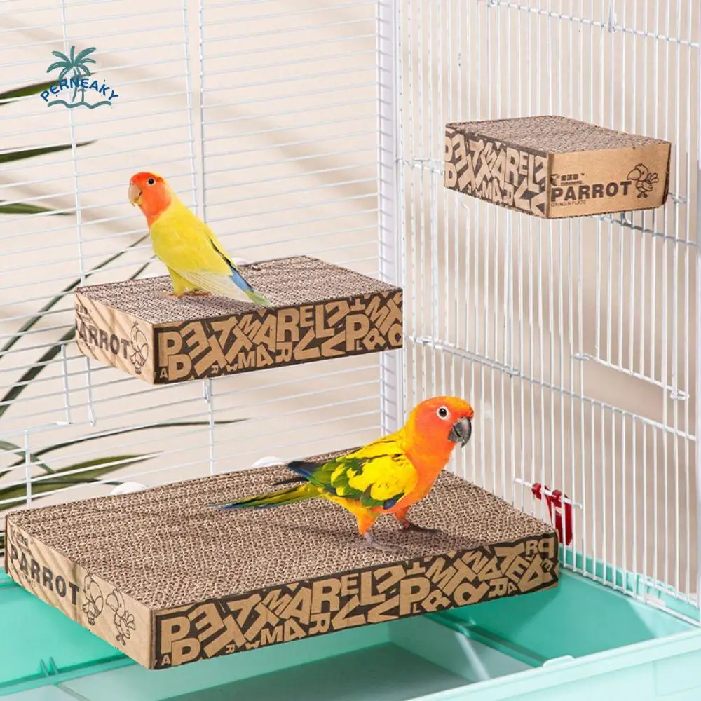 

Thickened Parrot Cardboard Platform Double Sided Wear Resistant Bird Climbing Ladder Bite Resistant Parakeet Cage Perch