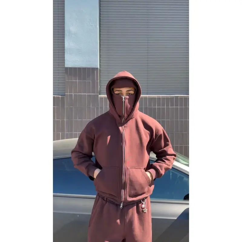 

Double hat design hooded trendy hoodie loose European and American fashion autumn and winter sweatpants