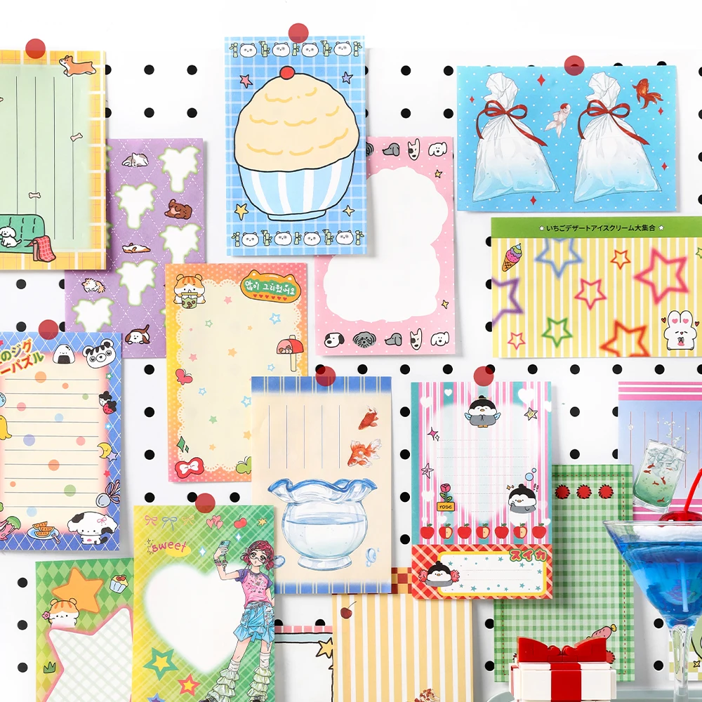 100 fogli Serie Rainbow Era Kawaii Coreano Ins Adesivo per messaggi strappabile Fatto a mano Scrapbooking Carta materiale fai da te