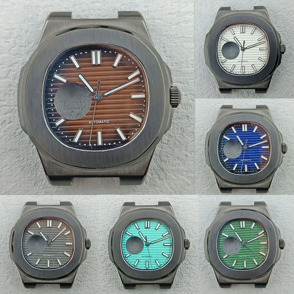 Мужские часы NH38, 43 мм, подходят для механизма NH38, корпус из нержавеющей стали 316L, сапфировое стекло, корпус часов NH38, водонепроницаемость 10 бар