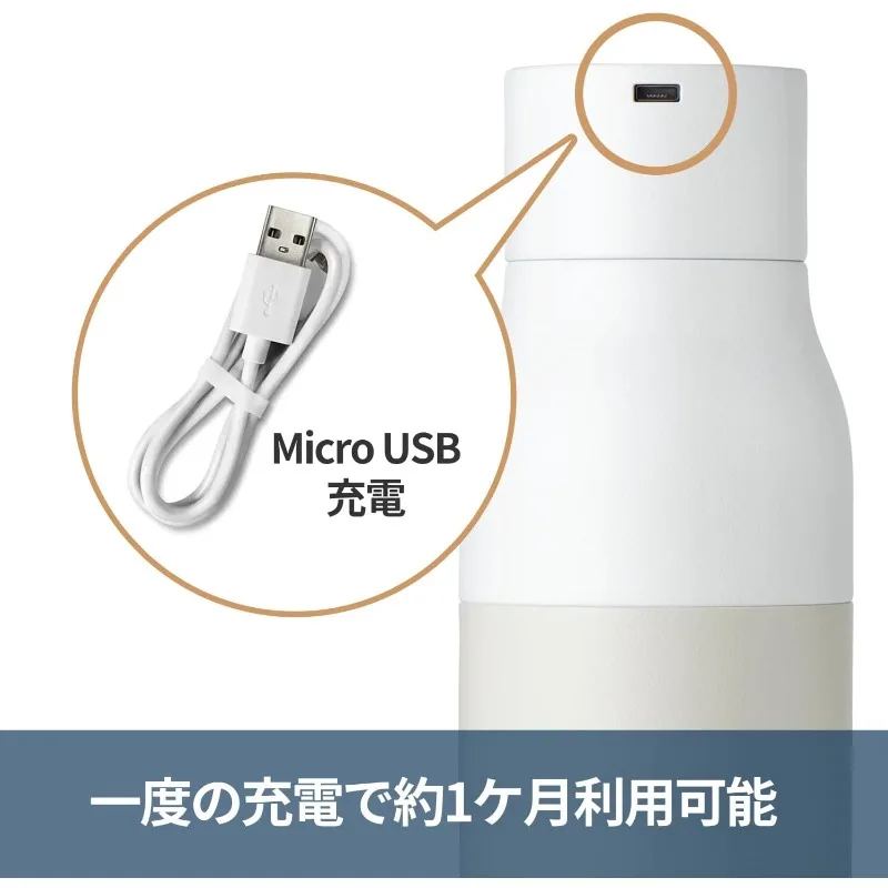 زجاجة PureVis سعة 25 أونصة - زجاجة مياه من الفولاذ المقاوم للصدأ ذاتية التنظيف ومعزولة مع منقي مياه بالأشعة فوق البنفسجية وحائزة على جائزة #4