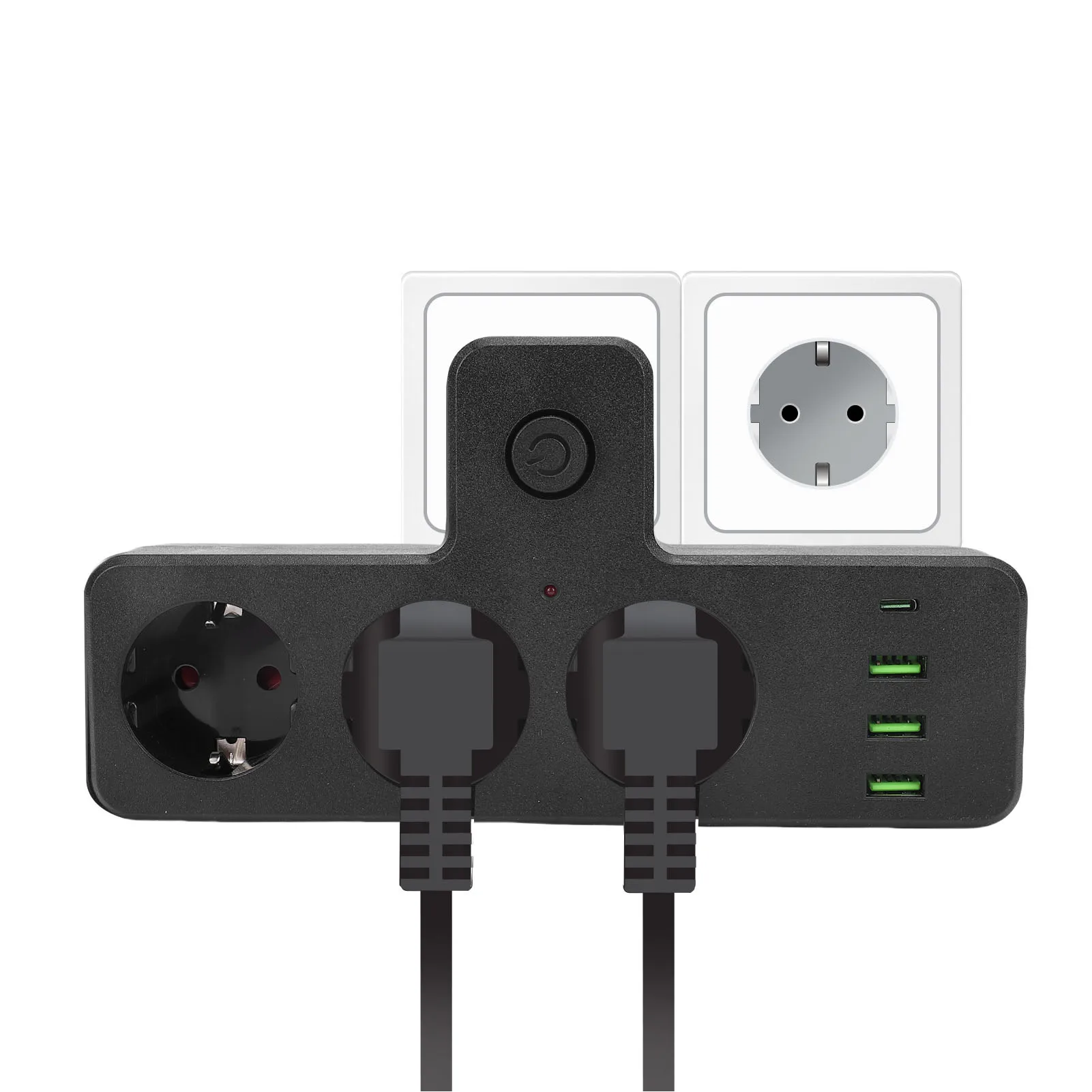 

3 Outlet Extender Outlet Extender 3 AC Outlets 3 USB Ports 1 Type C Port Multi Functional Power Strip with for Home