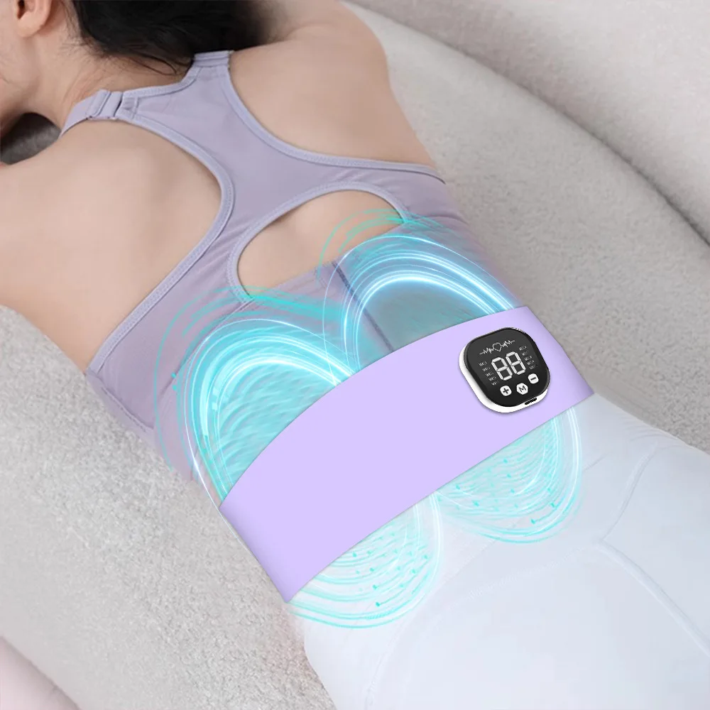 

Портативный перезаряжаемый EMS-пояс для талии, массажер для живота с вибрацией и подогревом для фитнеса, тонизирования и домашнего использования в спортзале