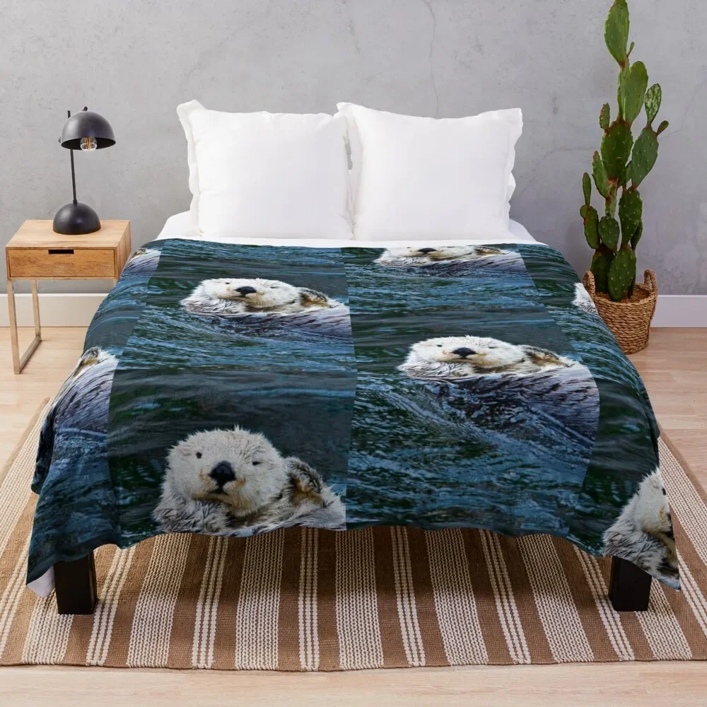 

Otterly blissful Throw Blanket Sofa Throw Custom Bed bed plaid Blankets