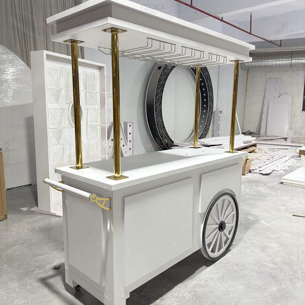 FSDKX Party Dessert Plate Candy Food Display Champagne Cart for Wedding Decoration and Events