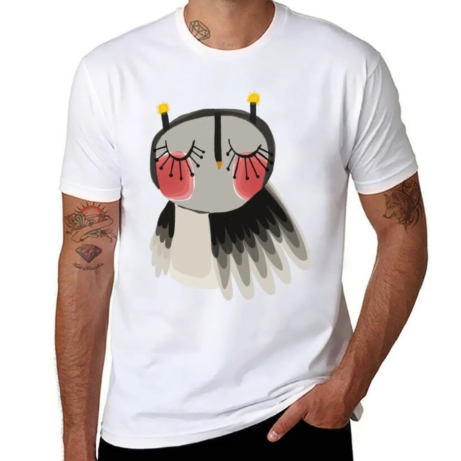

Rosy cheeks owl T-Shirt t shirts for man graphic funny t shirt man casual man t shirts cotton T-Shirt