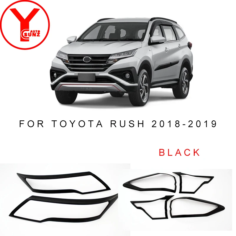 1 Set Rear Light Frame Front Lamp Cover Trim Protector For Toyota Rush 2018 2019 Headlight Trim Car Styling Accessories YCSUNZ