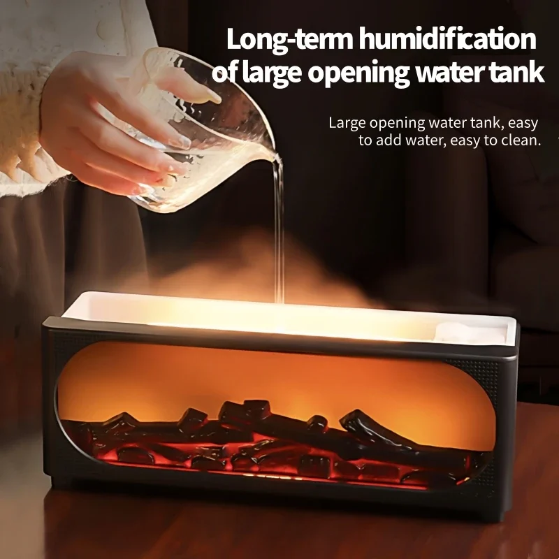 Fireplace Humidifier Flame Aroma BluetoothSpeaker for Aromatherapy Fragrance Diffuser Essential Oil Diffuser with Remote Control