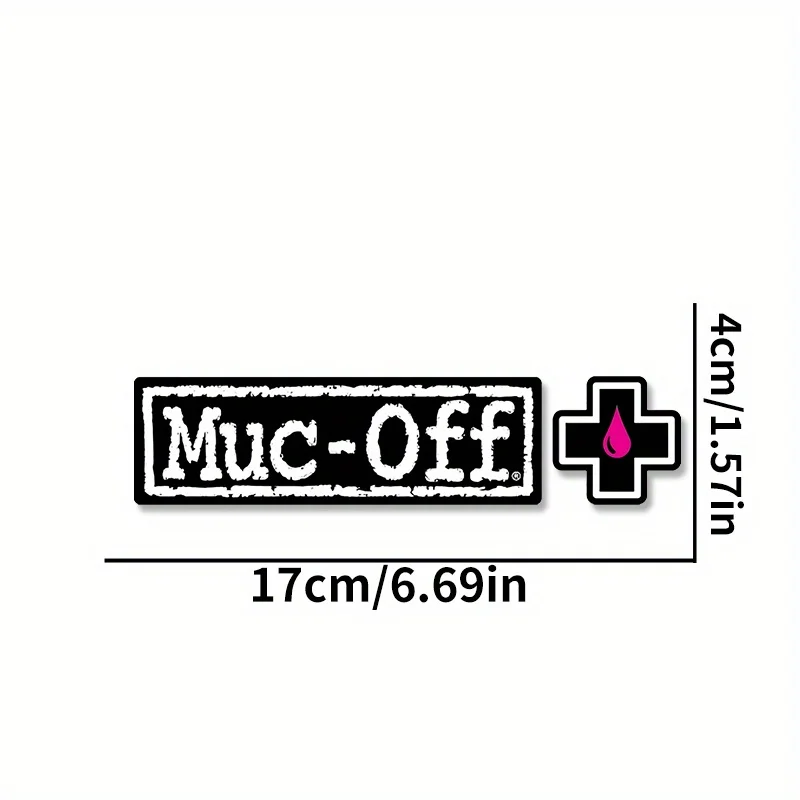 MUC-OFF MTB Bike Vinyl Sticker, Scratch Resistant UV Protected Black White Pink Cross Decor Accessory