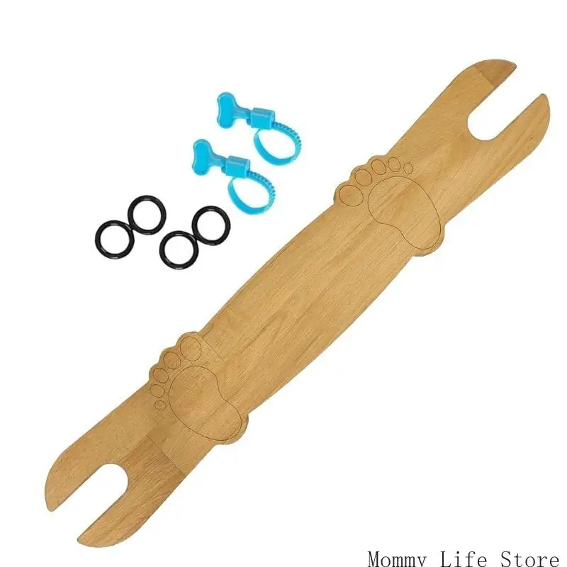 

Wooden High Chair Footrest Adjustable Universal Baby High Chair Footrest Highchairs Pedal with Rubber Rings Round Corner