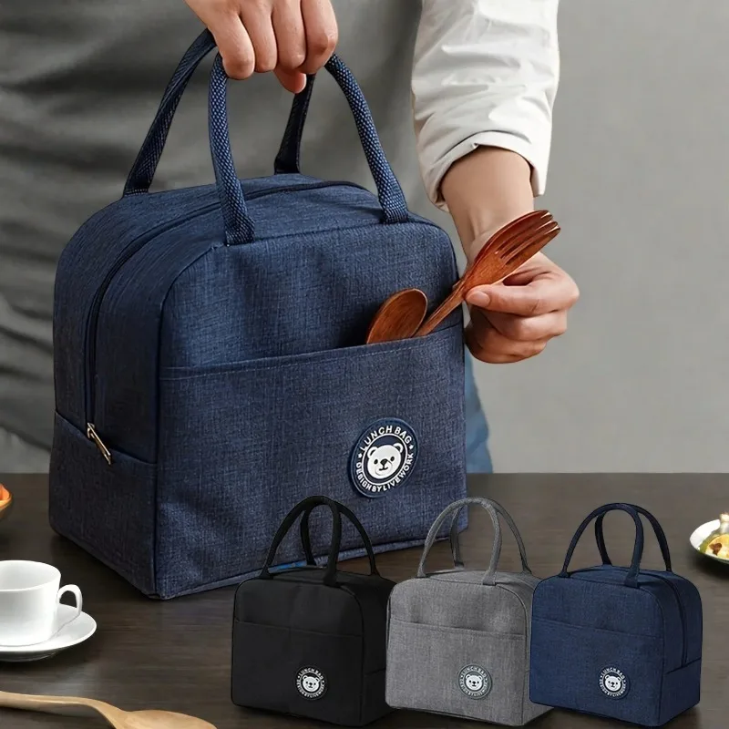 3pcs Reusable Adult Insulated Lunch Bag,Corrosion-resistant Cool Large Capacity Lunch Tote Bag,Suitable for Office/travel/picnic