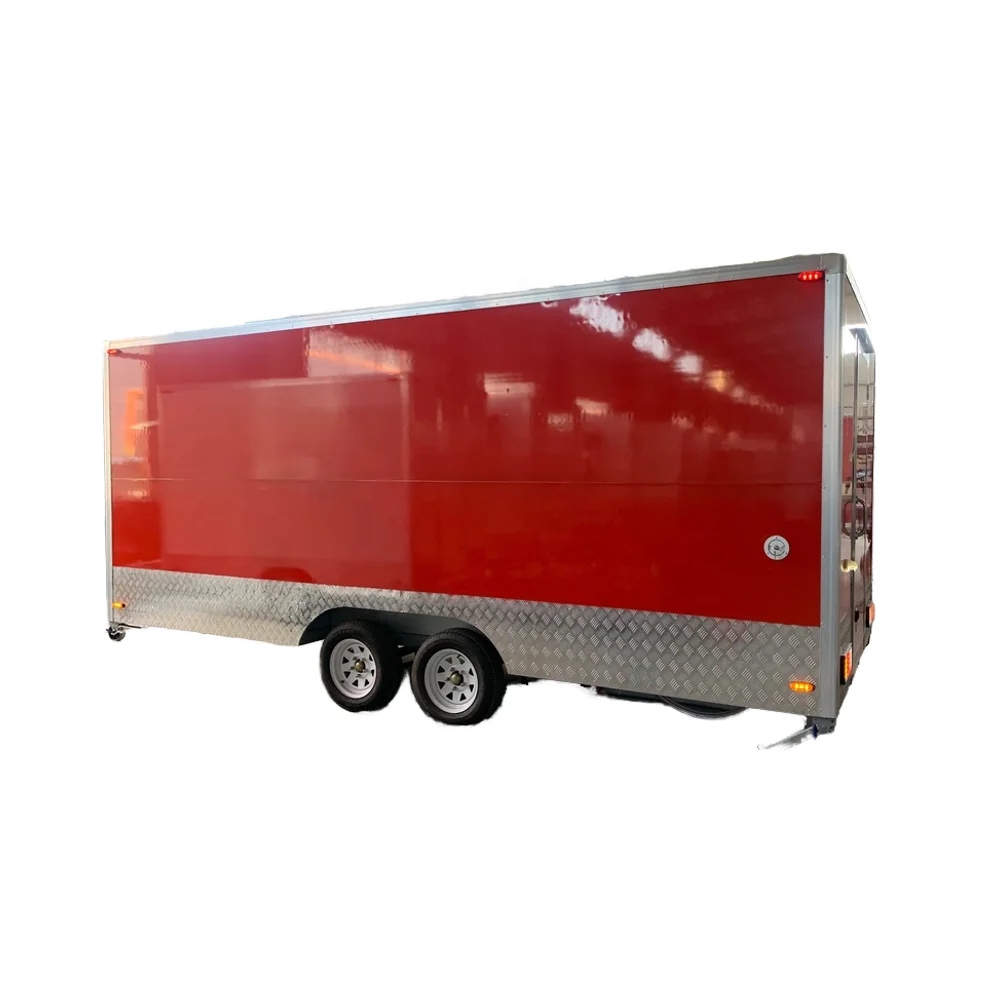 مقطورة طعام متنقلة قابلة للتخصيص بطول 16 قدمًا في الصين مصنوعة من معدات المطبخ الكاملة والوجبات الخفيفة وحاوية همبرغر والشواء ومطعم هوت دوج