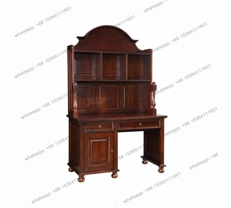 American solid wood combination desk with bookcase bookshelf length 1200 * width 600 * height 1955mm