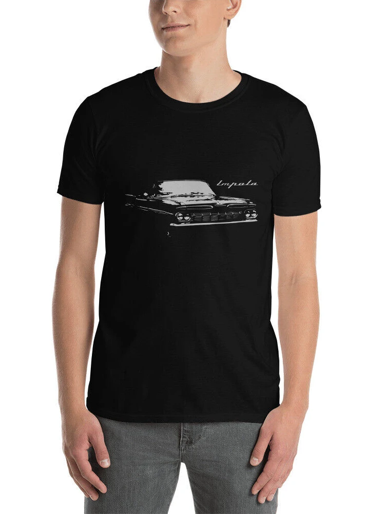 Impala American Classic Car T-Shirt Short Sleeve Casual 100% Cotton O-Neck Summer Mens T-shirt Size S-3XL