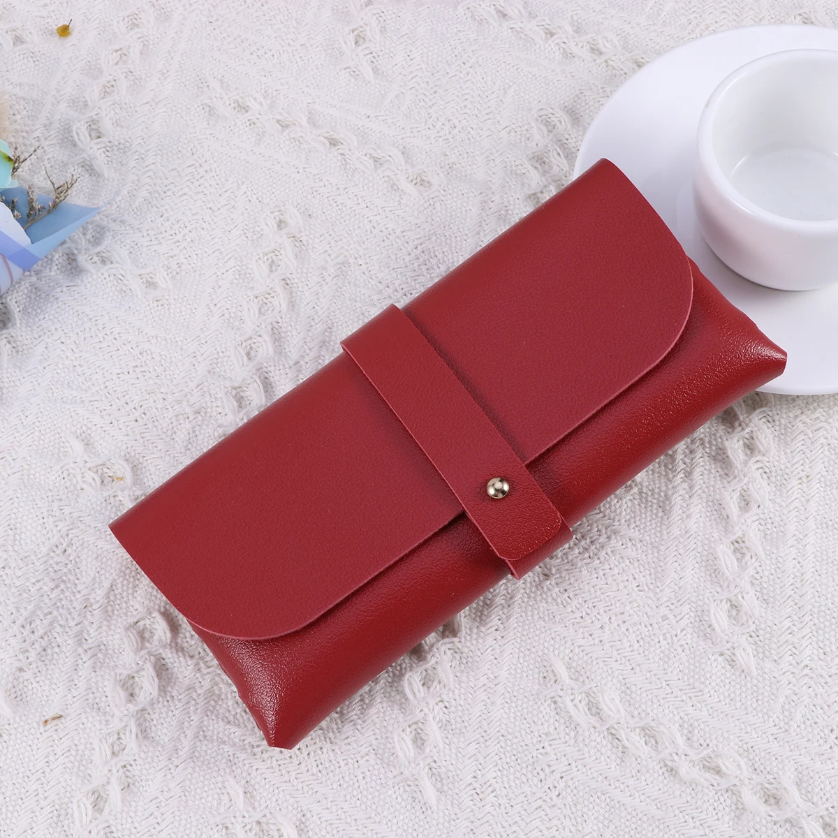 

Stylish Pvc Glasses Case Buckle Clamshell Slim Portable Storage For Multiple Sizes Pvc Glasses Holder Eyewear Red