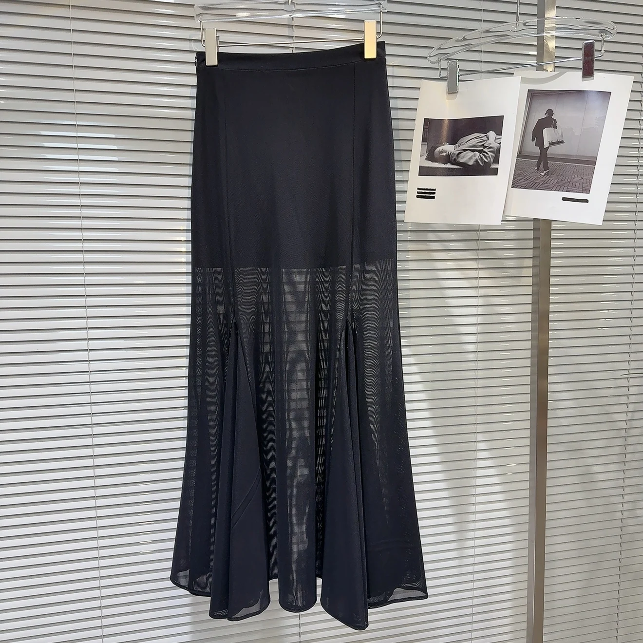 

Spring Summer 2025 New Sle Women's Mid-Length Breathable Lace Skirt Fi-Tail Design Pure Color A-Line Skirt Casual Wear