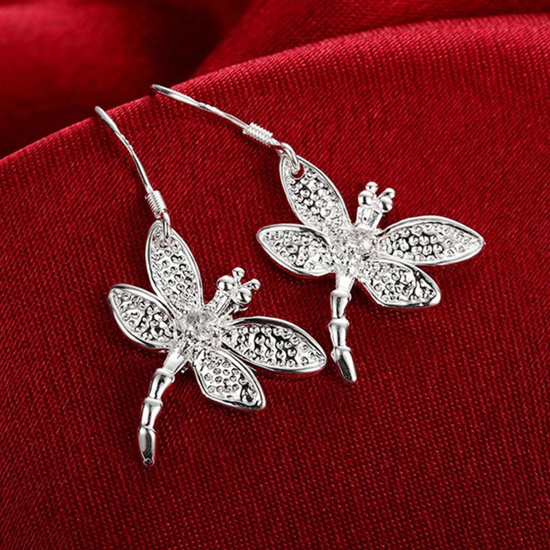 

Популярные благородные модные украшения, серьги-стрекозы из стерлингового серебра 925 пробы с кристаллами для женщин, подарки лучшему другу, вечерние, свадебные