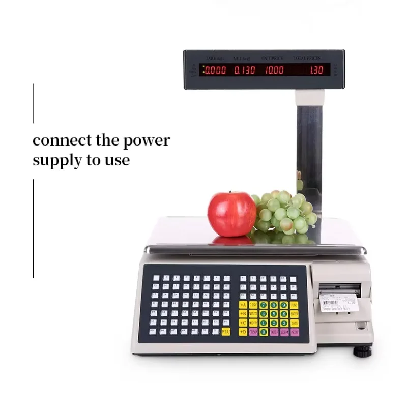 Barcode Label Print Scale Terminal for Supermarket Meat Shop Fresh Food Weighing Labeling Use view 3