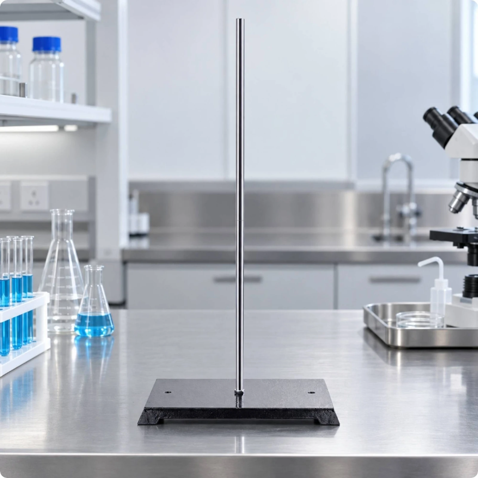 Retort Stand with Base and Rod Heat-Resistant Laboratory Retort Stand Easy to Assemble Space-Efficient for Science Students