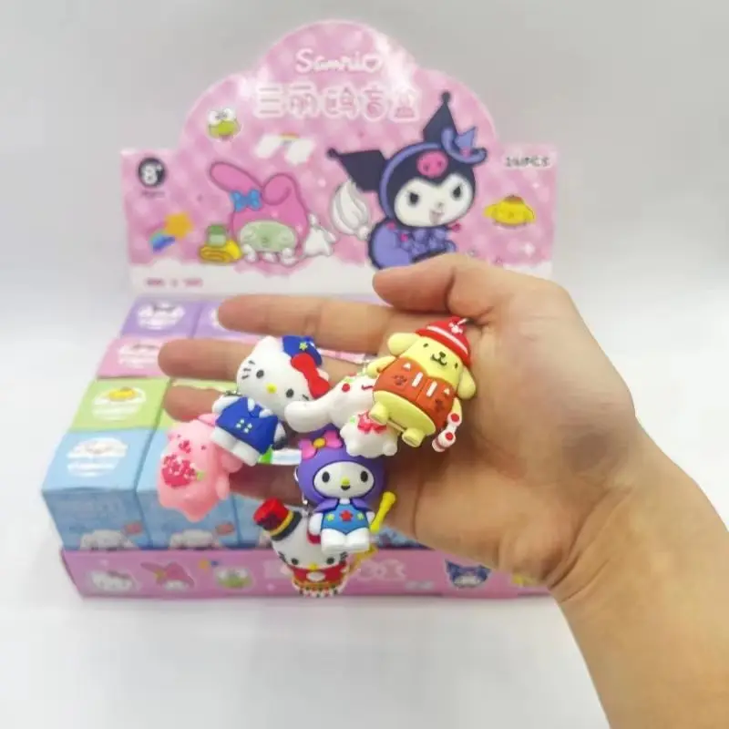 

24pcs Sanrio Cartoon Hello Kitty Blind Box Pendant Keychain Anime Figure Toys Hanging Jewelry Gifts Kawaii Kids Wholesale Model