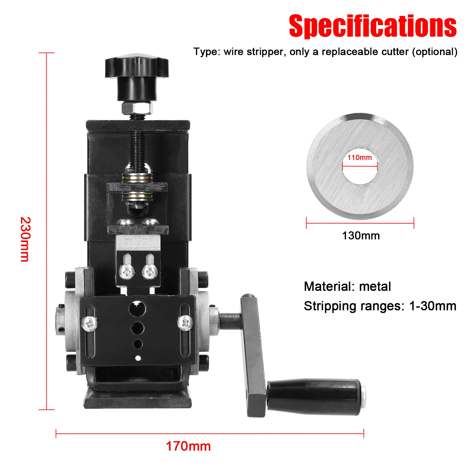 Imagem -04 - Stripper de Fio Doméstico Portátil Ferramenta de Decapagem Manual Máquina de Descascar Cabo de Sucata Manivela para Fio 130 mm