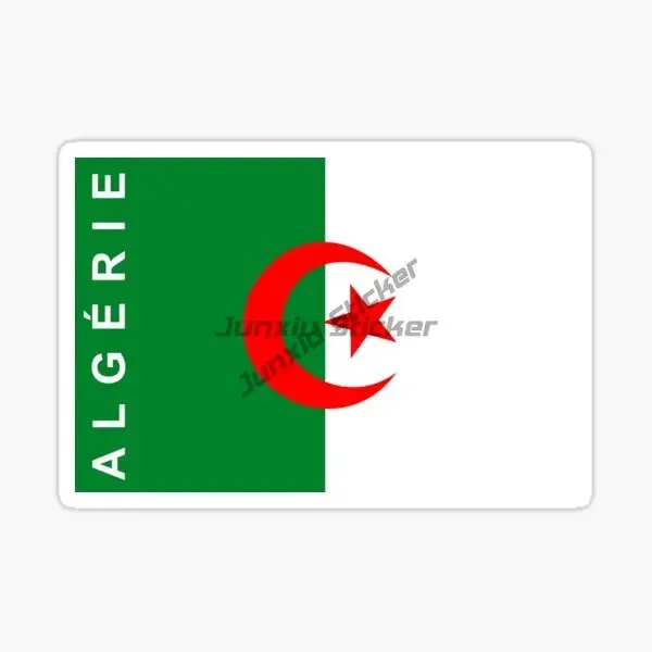 แอลจีเรียธงจักรยานDecalsไวนิลกระจกรถกันชนDecalsผนังด้านนอกสําหรับห้องเด็กรถบรรทุกสติกเกอร์หน้าต่างสําหรับรถจักรยานยนต์