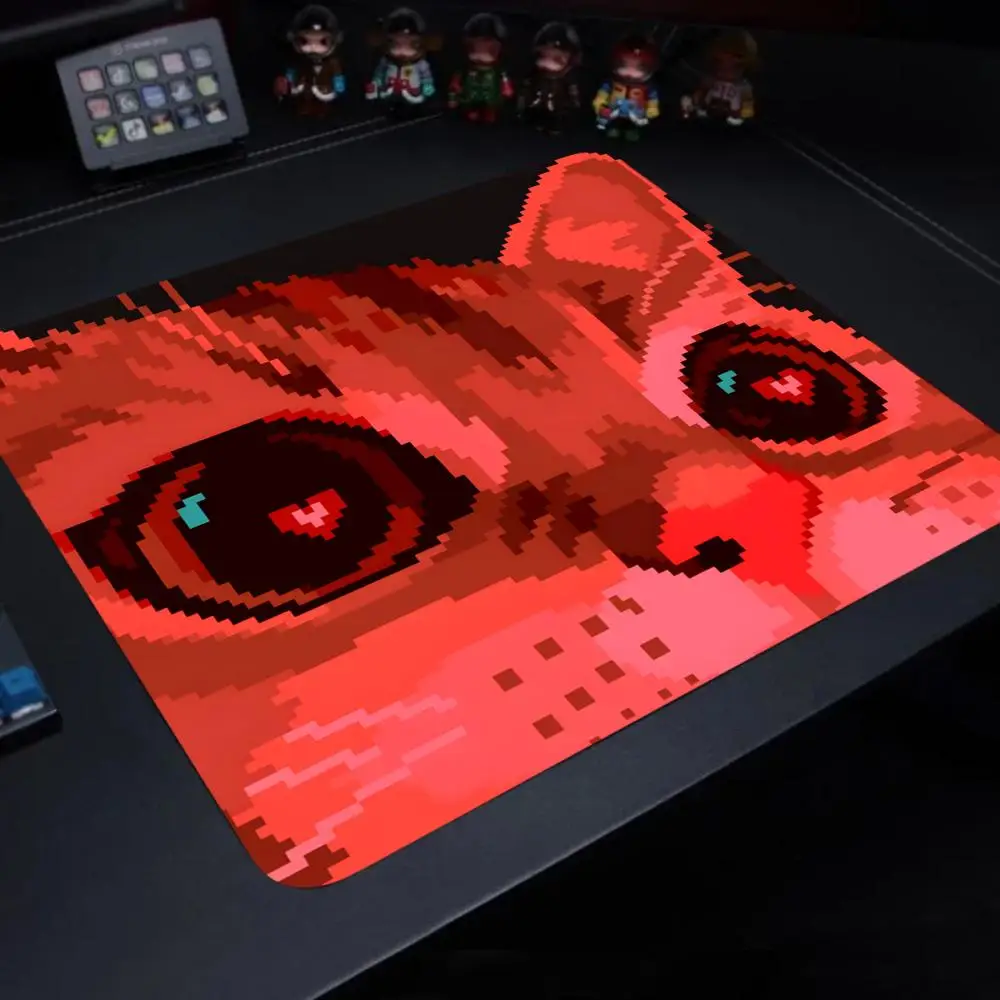 Pixel Cat Heart Pattern Mouse Pad Gaming Desk Mat Non Slip Rubber Base Small Mouse Pad for PC Laptop Keyboard Office