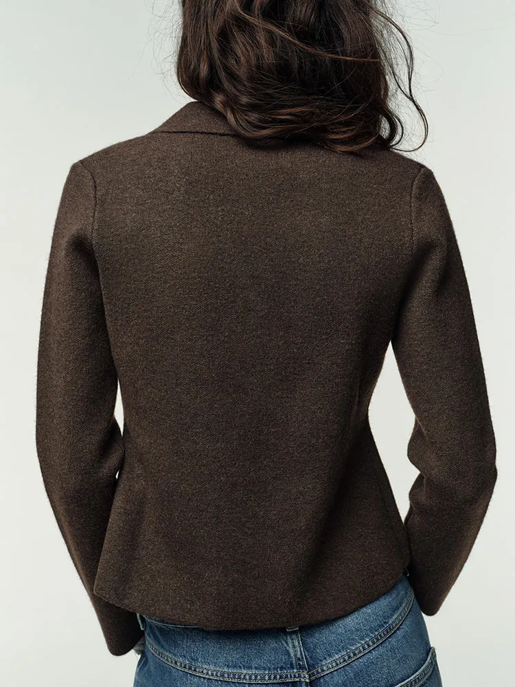 

Sweet Ele Jewelry Button Knitted Suit Jaet New Arrival Winter 2025 Women's Casual Sle Long Sve Coat for Ladies