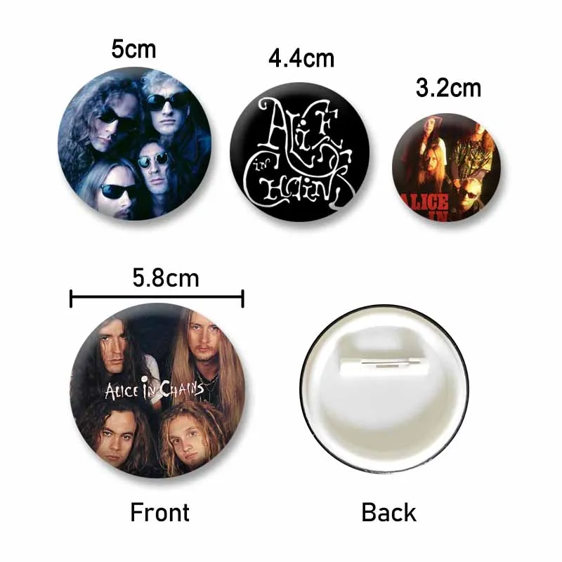 Retro Rock Band A-Alice in Chains Button Pins Handmade Round Brooch Clothes Backpack Decoration Jewelry Badge Accessories Gifts